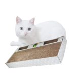 Cat Scratcher Cardboard 2 in 1 Scratching Pad Recyclable Corrugated Scratch Toy with Flat Shape with Ball