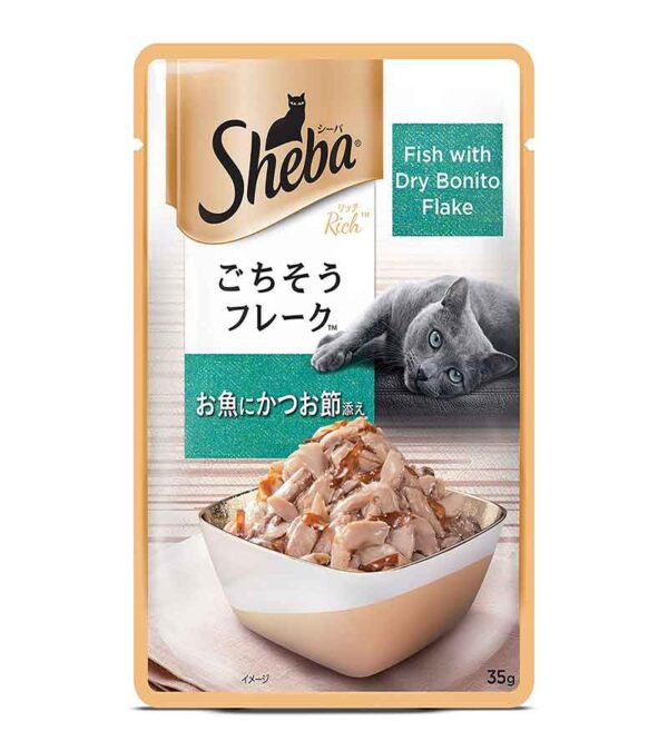 Sheba Rich Premium wet cat fish with dry bonito flake 35g 1