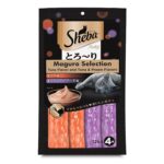 Sheba Melty Premium Maguro Selection Cat Treats, Tuna Flavor and Tuna and Prawn Flavors 48g Pack (4 Sticks)