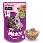 Whiskas Adult (+1 year) Wet Cat Food, Salmon in Gravy 85g